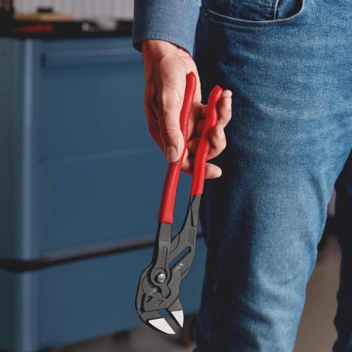 Knipex Pliers Wrench Plastic Coated Grey Atramentized 300mm 86 01 300